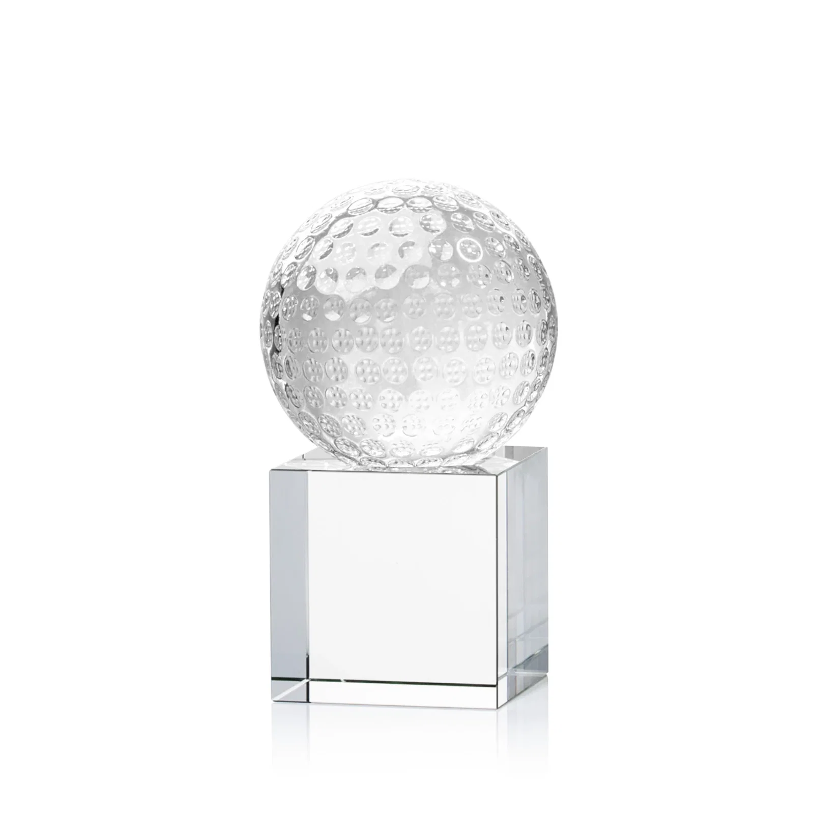 Custom Optical Crystal Golf Ball Award for volunteer appreciation