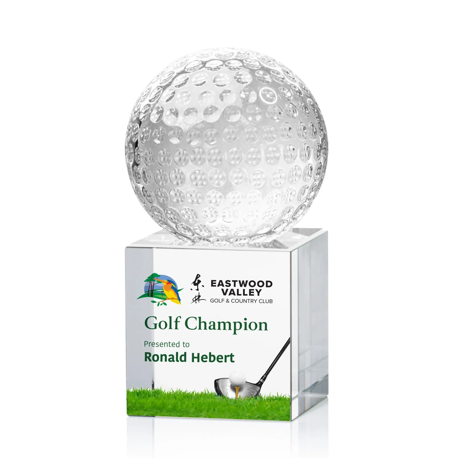 Custom Optical Crystal Golf Ball Award for graduation ceremonies