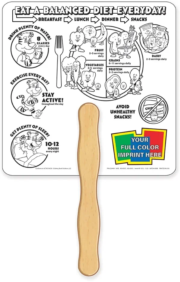 Good Nutrition Coloring Hand Fan — view 2