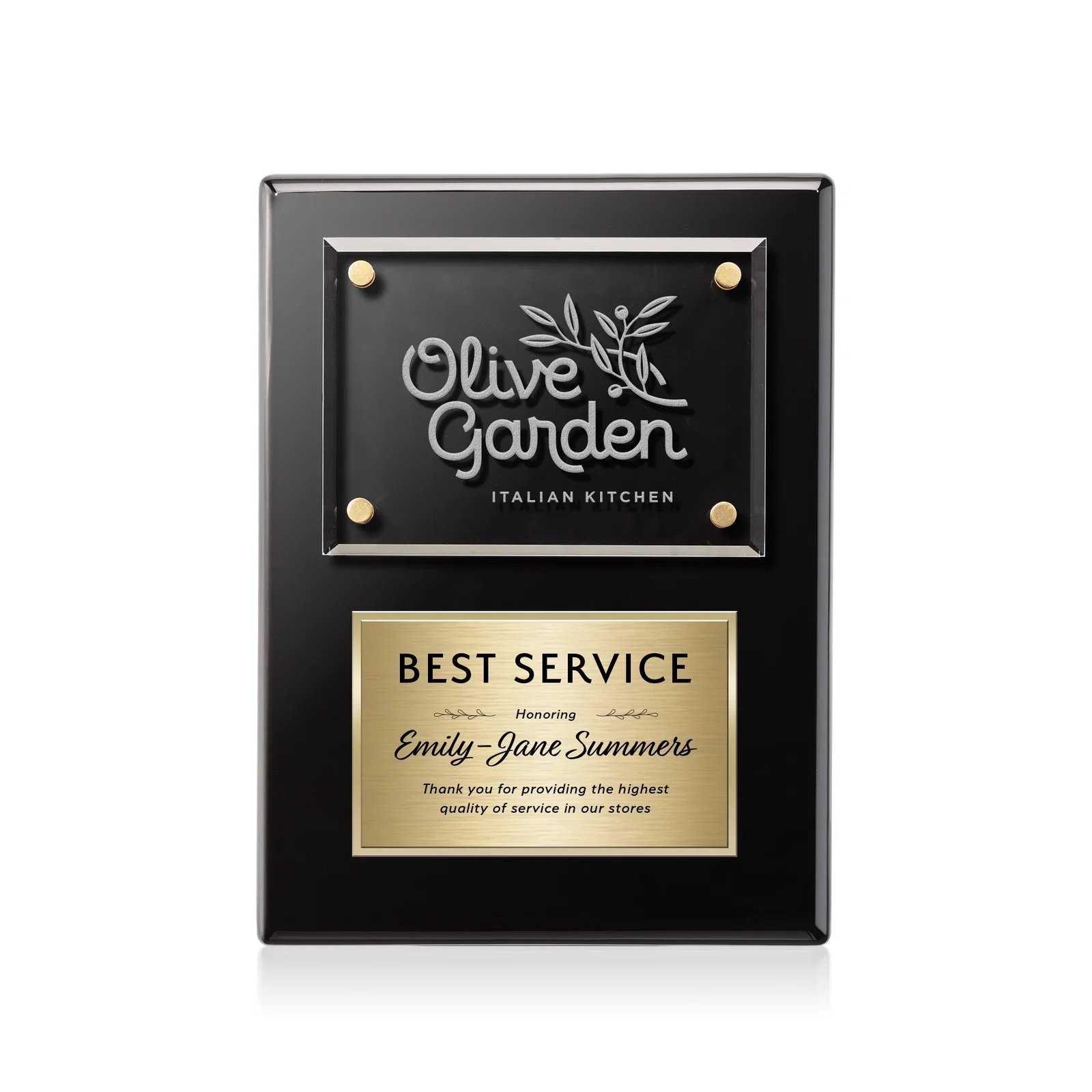 Personalized Starfire Crystal Wall Plaque With Two Etching Zones for sales achievement awards