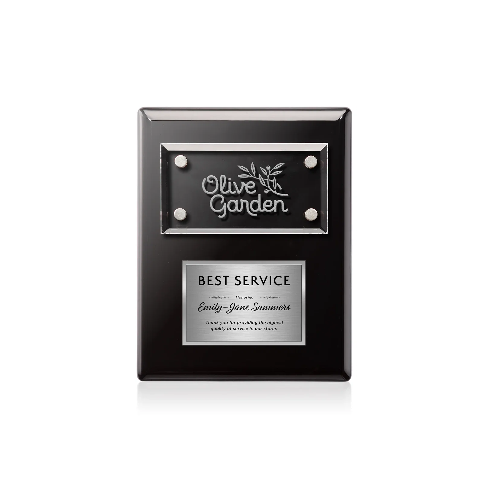 Personalized Starfire Crystal Wall Plaque With Two Etching Zones for graduation ceremonies