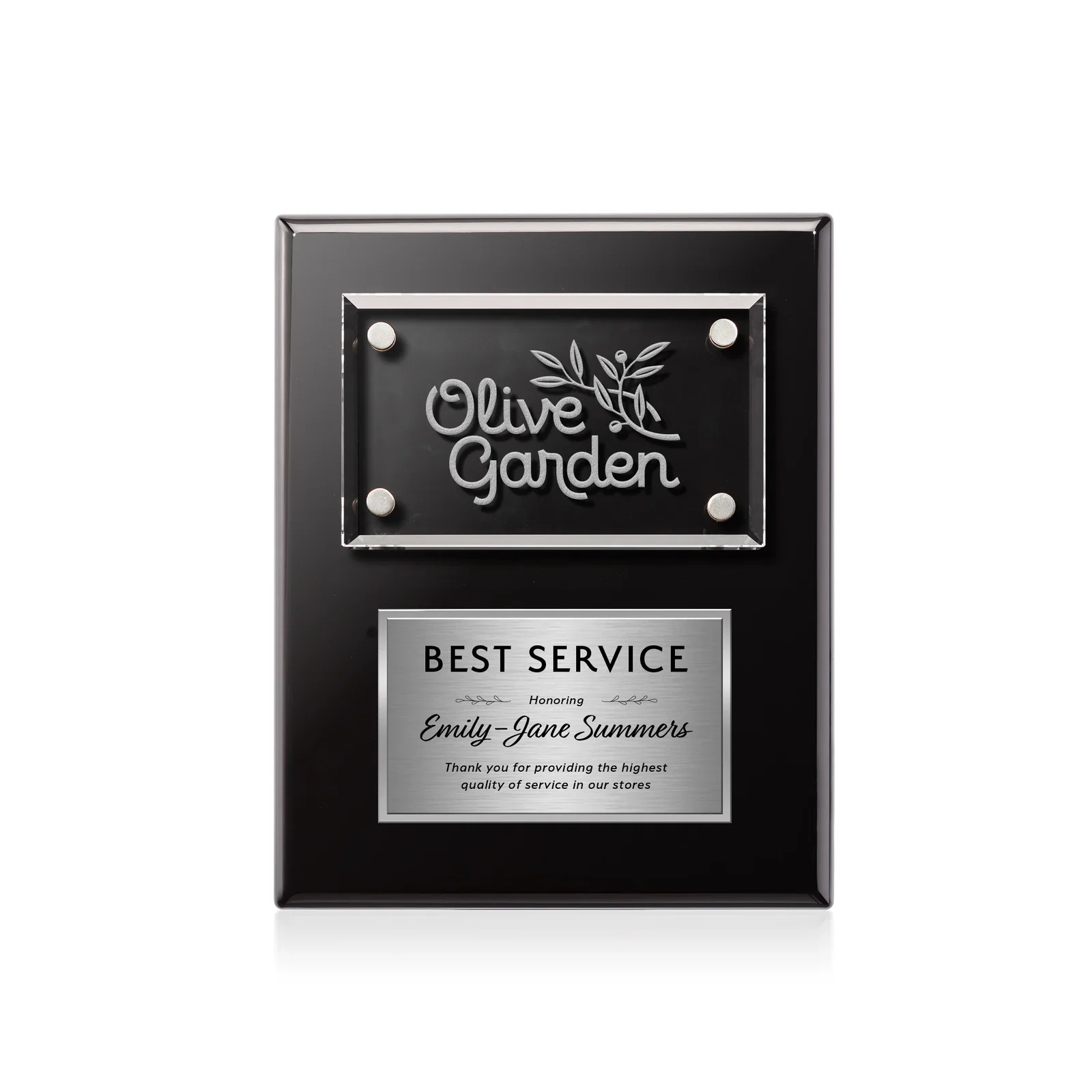 Personalized Starfire Crystal Wall Plaque With Two Etching Zones for safety achievement programs