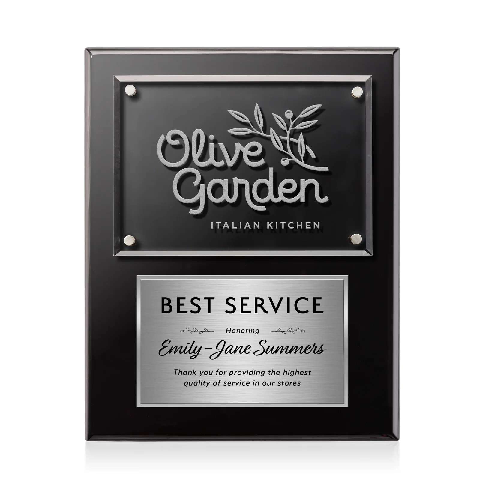 Personalized Starfire Crystal Wall Plaque With Two Etching Zones for company anniversary events