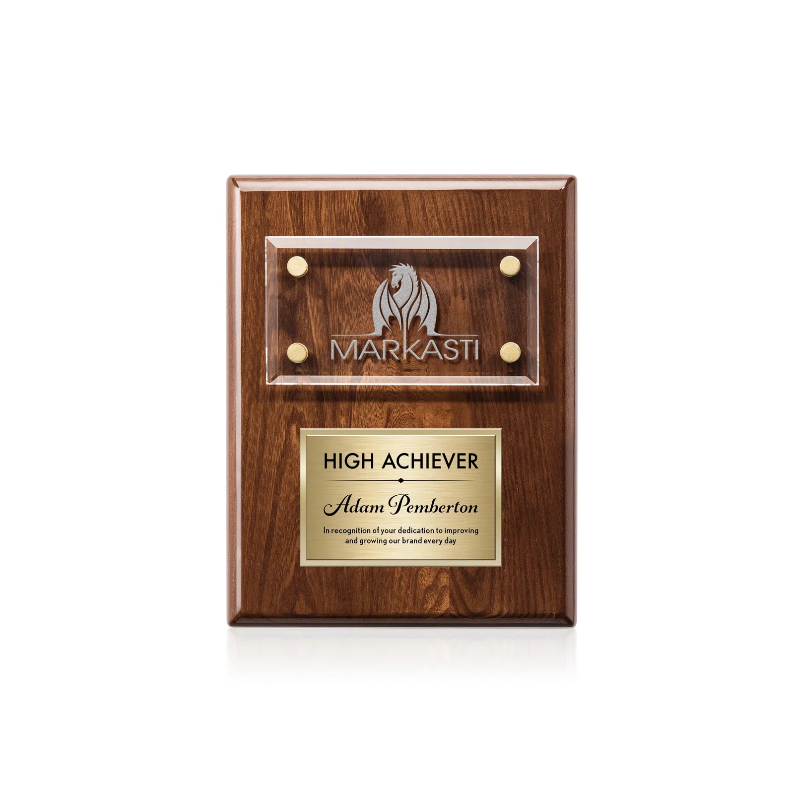 Promotional Starfire Crystal Wall Plaque With Two Etching Zones for corporate award ceremonies