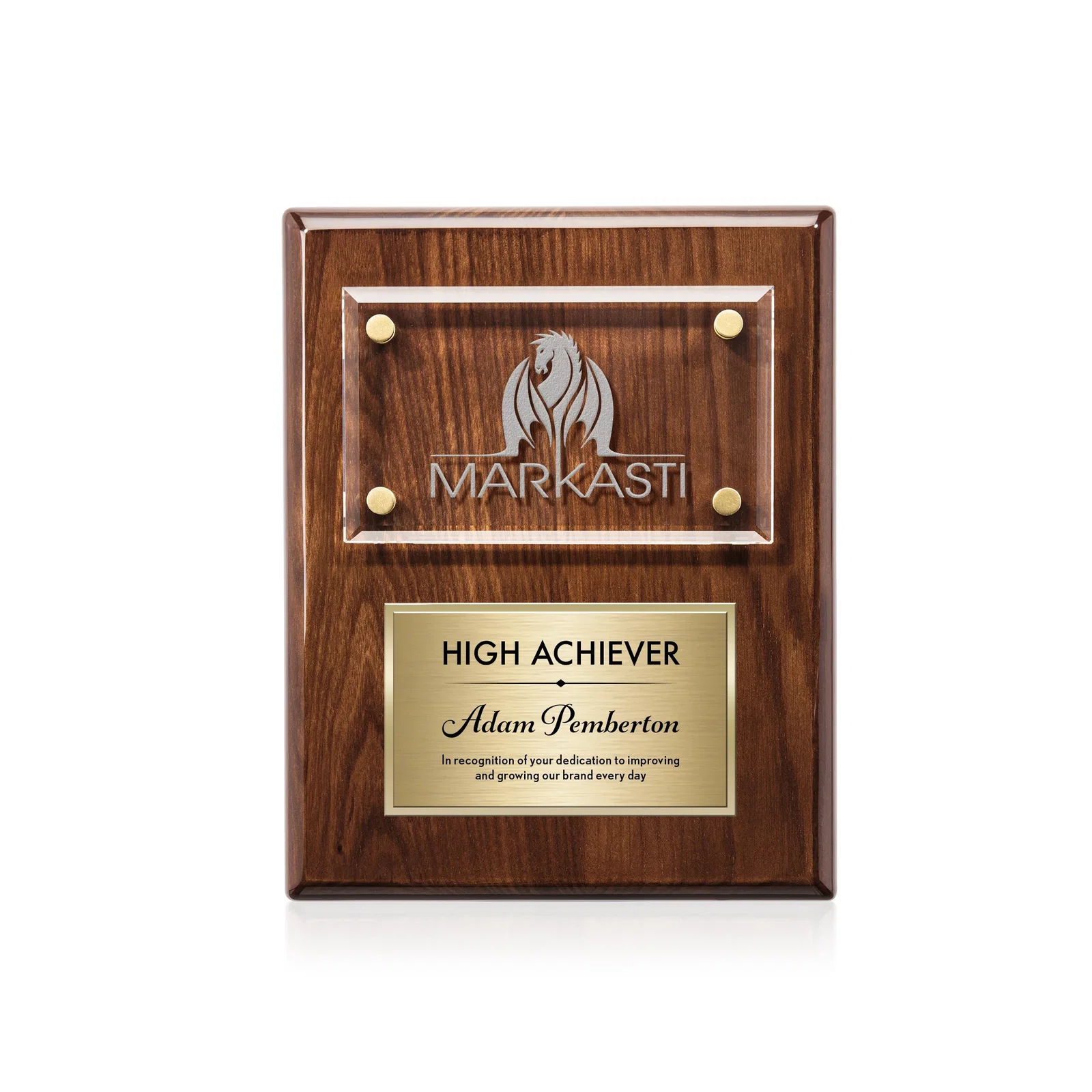 Promotional Starfire Crystal Wall Plaque With Two Etching Zones for service anniversary gifts