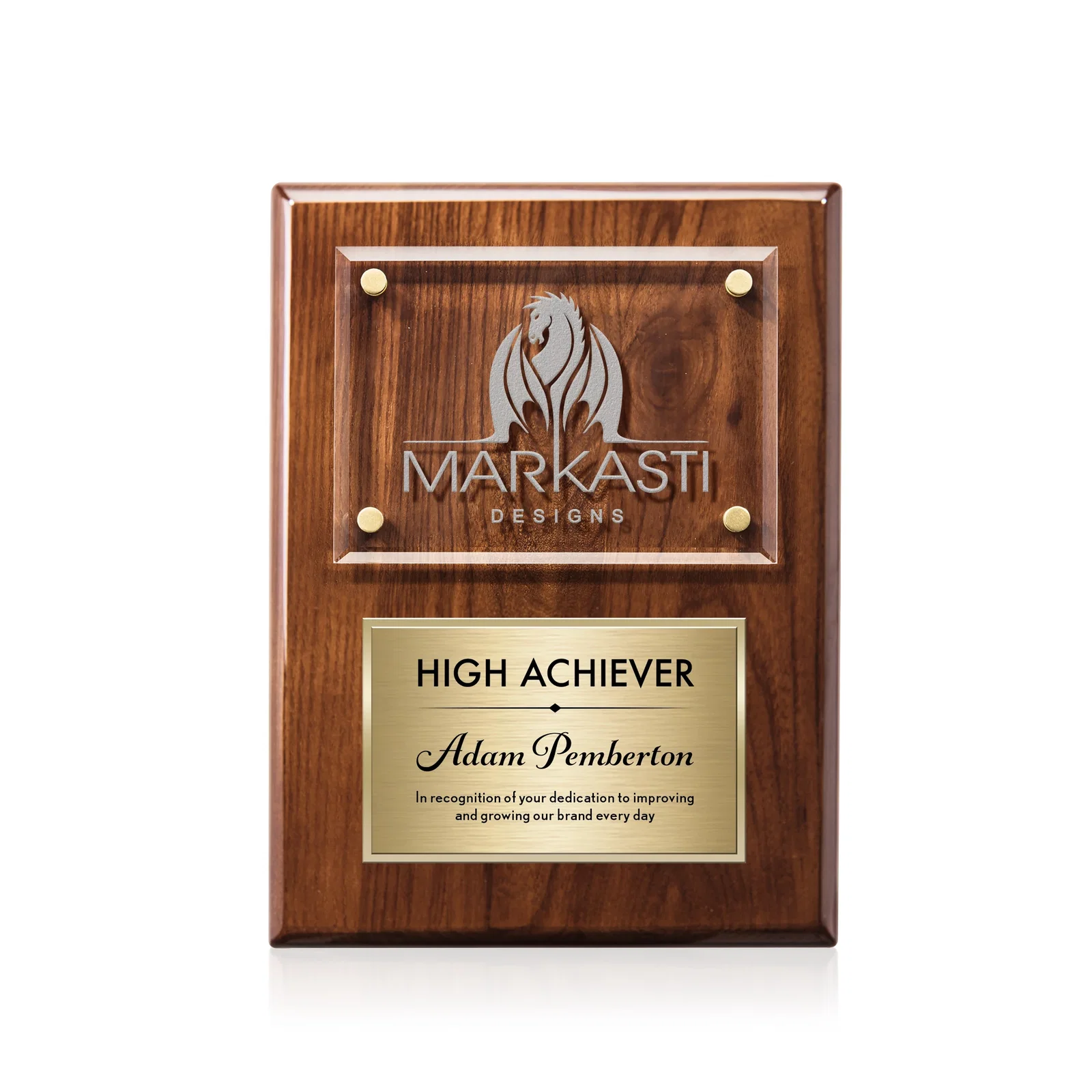 Promotional Starfire Crystal Wall Plaque With Two Etching Zones for sales achievement awards