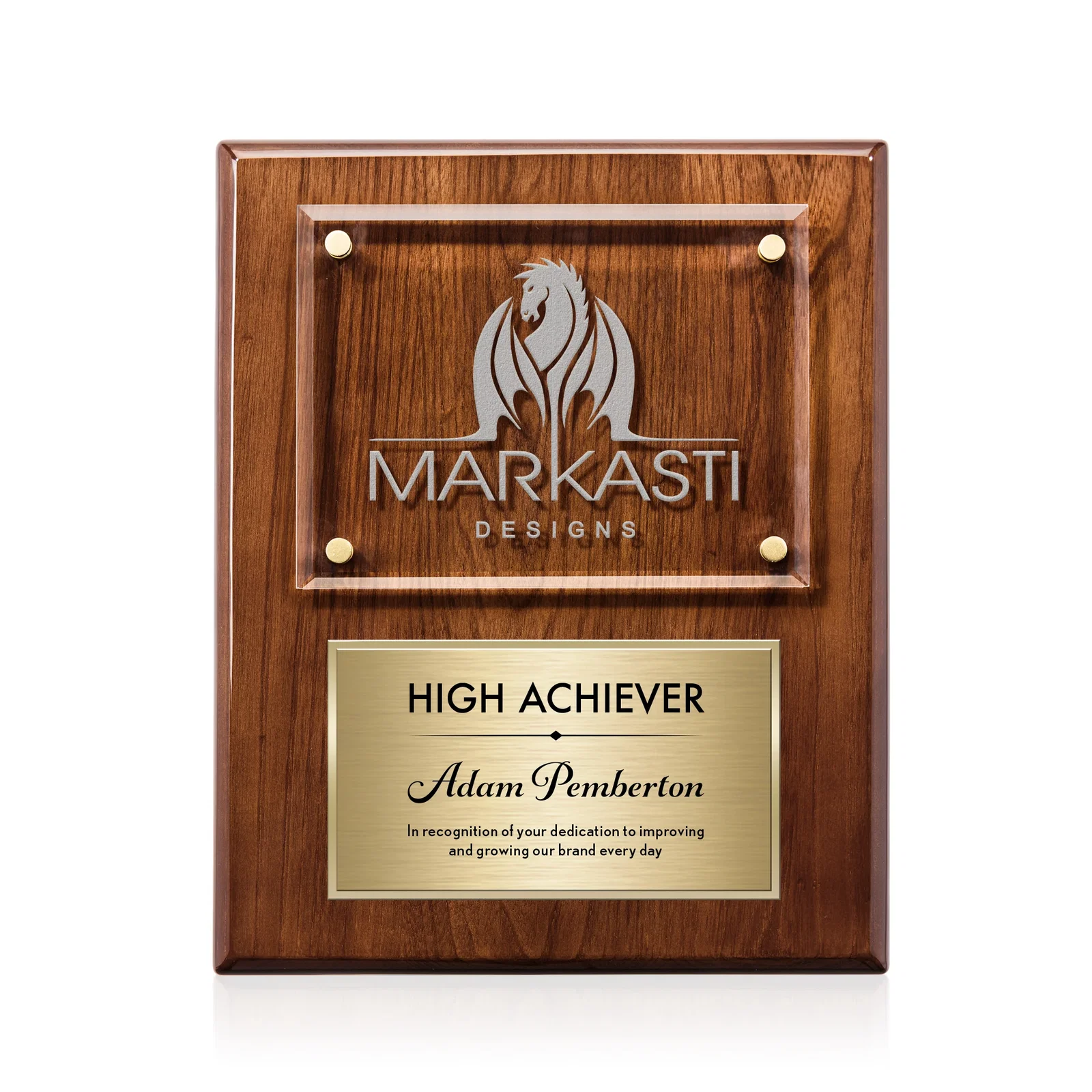Promotional Starfire Crystal Wall Plaque With Two Etching Zones for retirement presentations