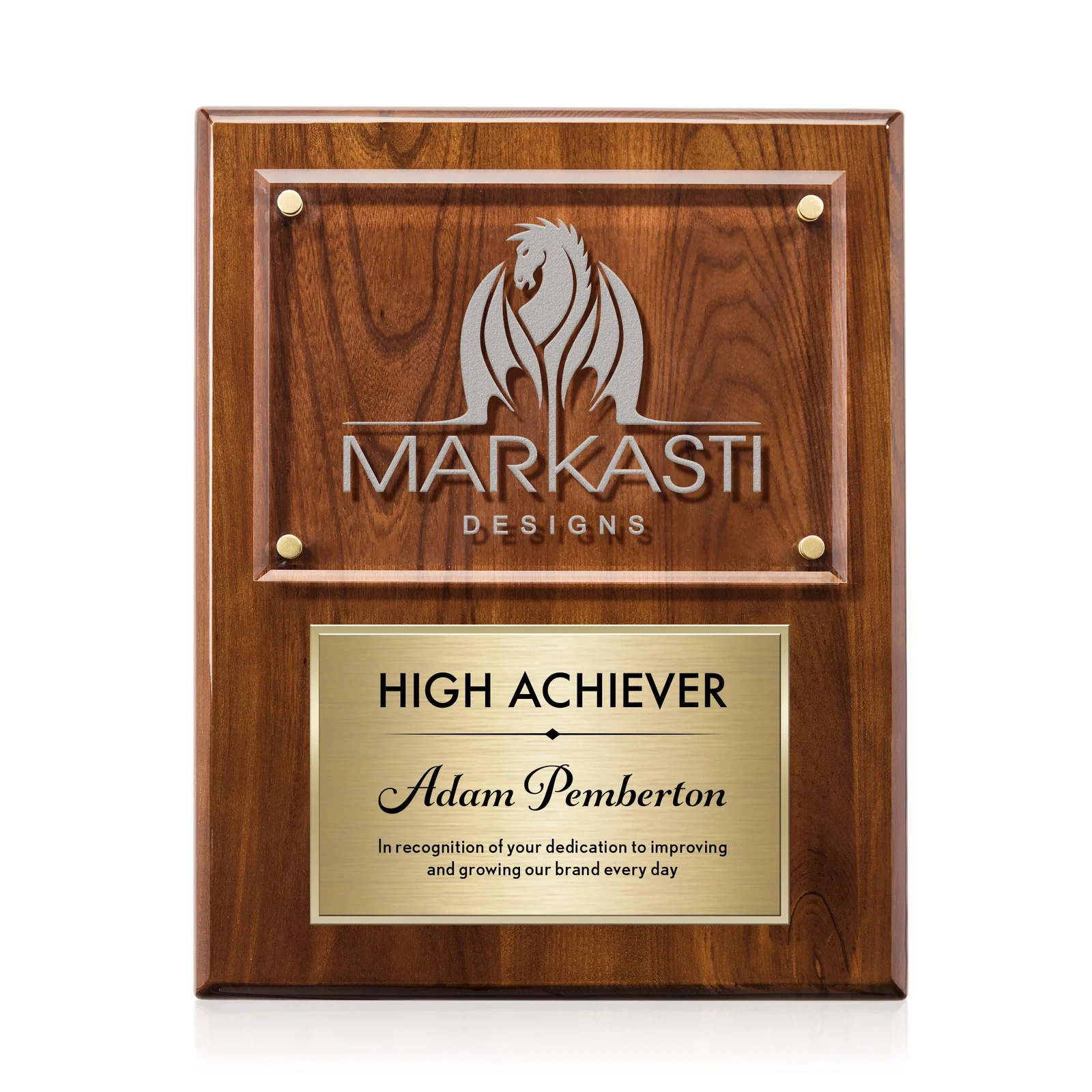 Promotional Starfire Crystal Wall Plaque With Two Etching Zones for team milestone celebrations