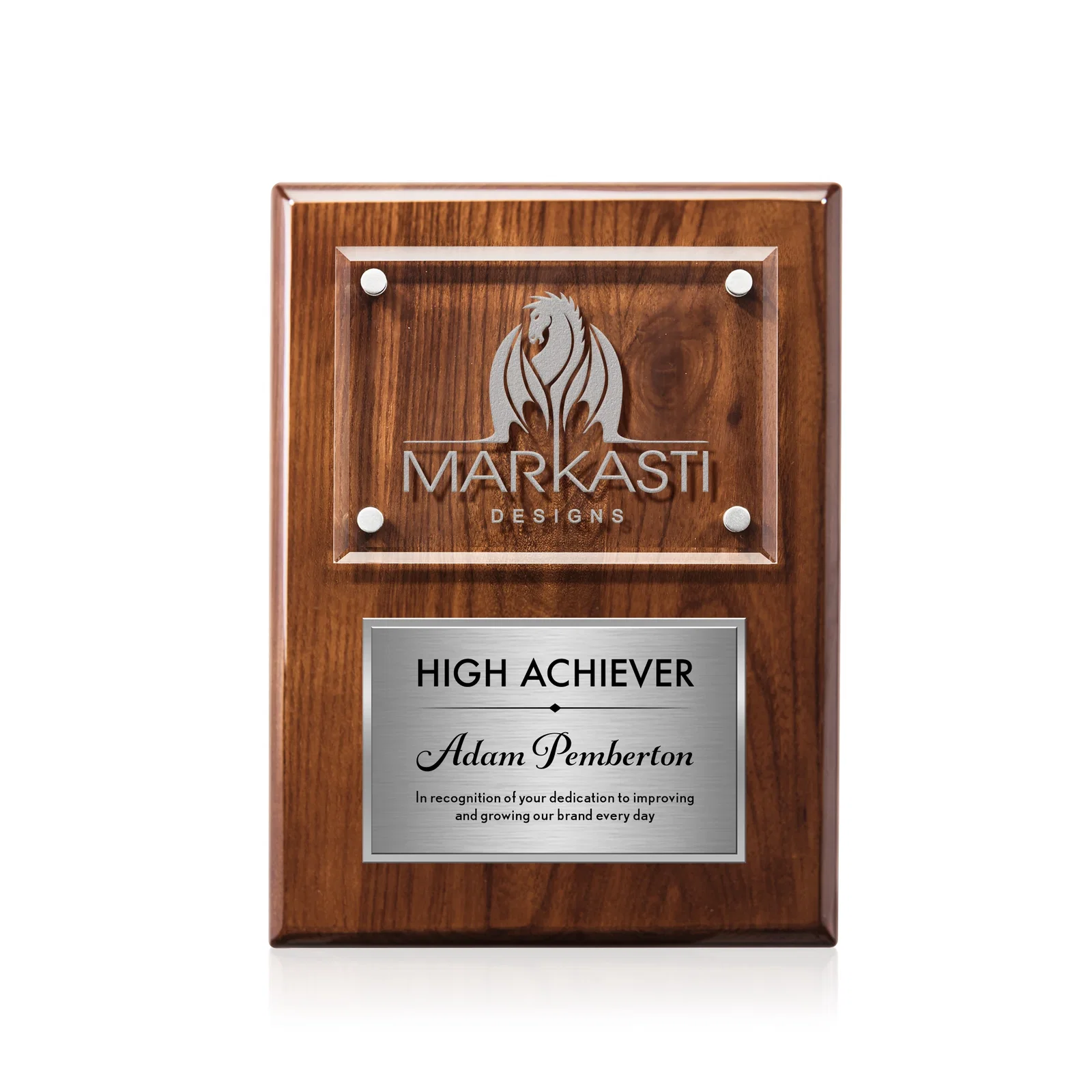 Promotional Starfire Crystal Wall Plaque With Two Etching Zones for volunteer appreciation