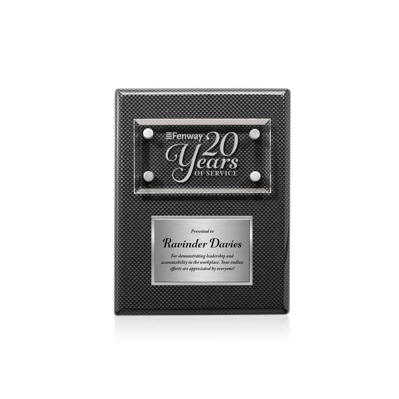 Branded Starfire Crystal Wall Plaque With Two Etching Zones for corporate award ceremonies