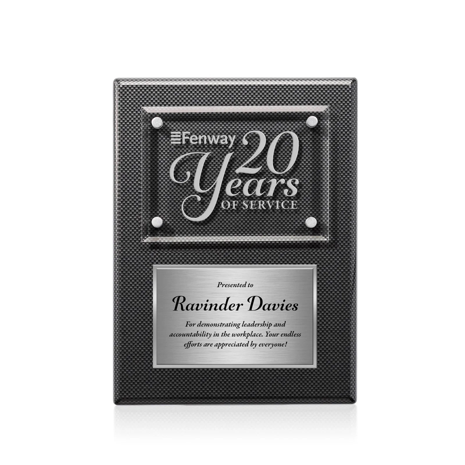 Branded Starfire Crystal Wall Plaque With Two Etching Zones for sales achievement awards
