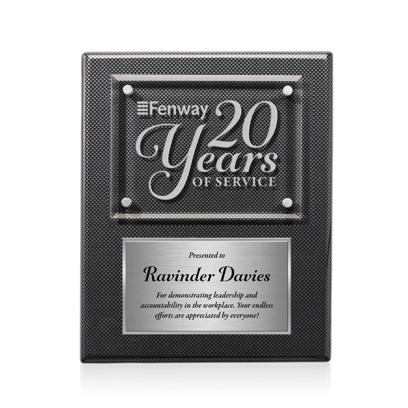 Branded Starfire Crystal Wall Plaque With Two Etching Zones for retirement presentations