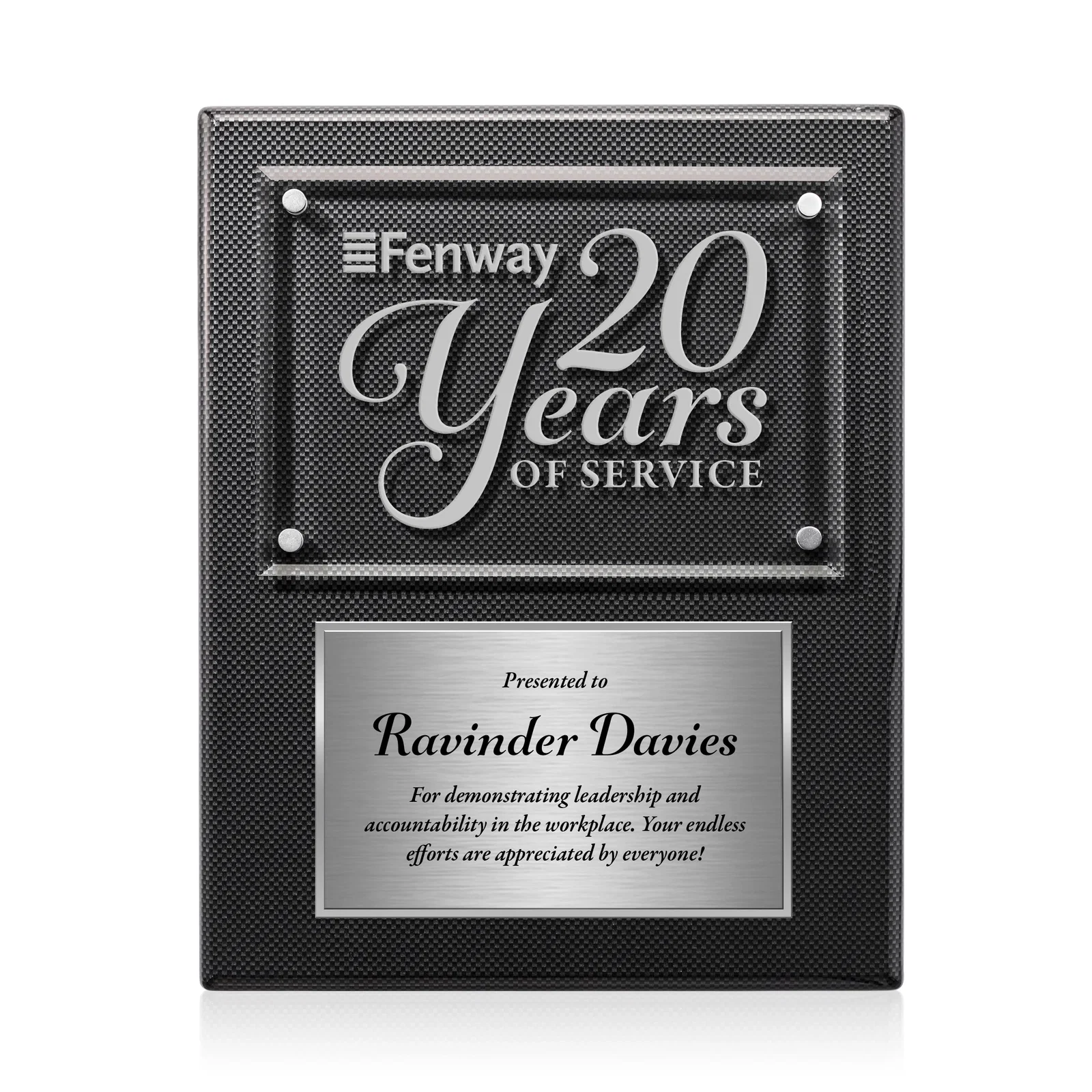 Branded Starfire Crystal Wall Plaque With Two Etching Zones for team milestone celebrations