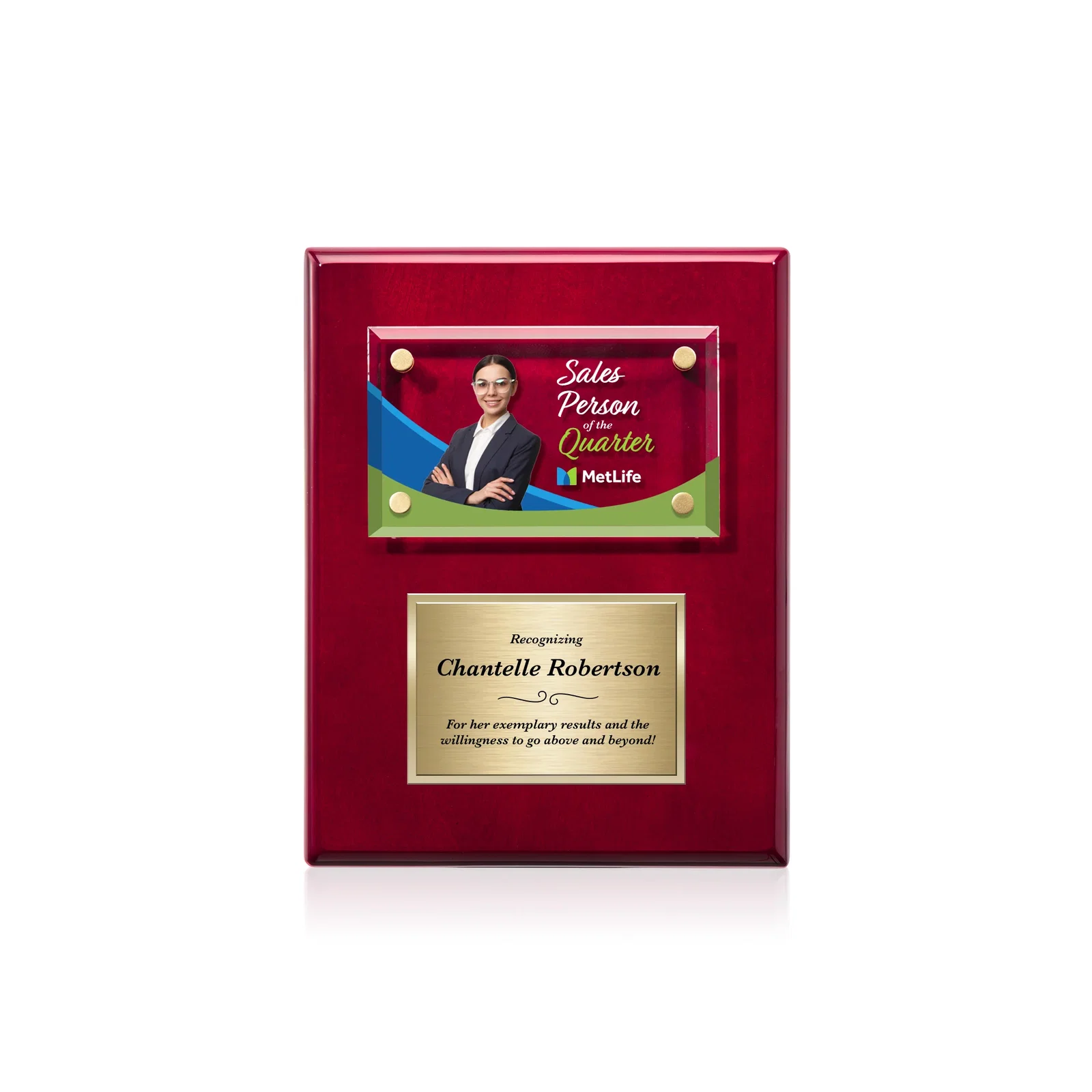 Custom Beveled Starfire Crystal Plaque Offset From Carbon Fiber for graduation ceremonies