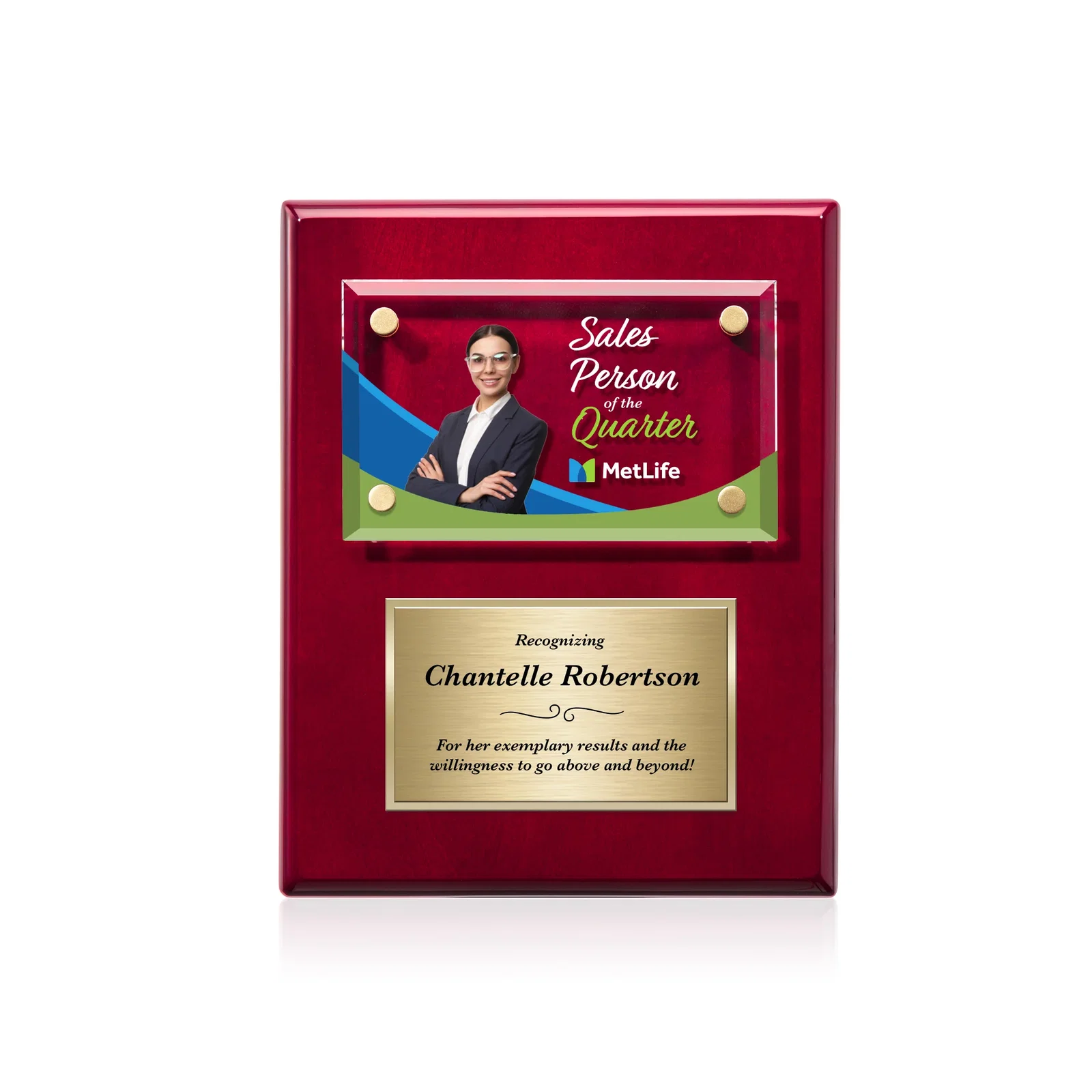 Custom Beveled Starfire Crystal Plaque Offset From Carbon Fiber for safety achievement programs
