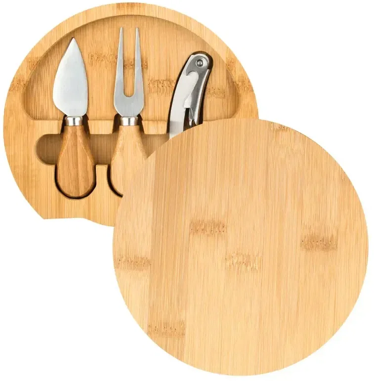 Personalized Bamboo Mini Cheese Board Knife Set — view 2