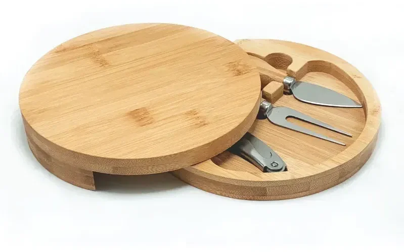 Personalized Bamboo Mini Cheese Board Knife Set — view 3