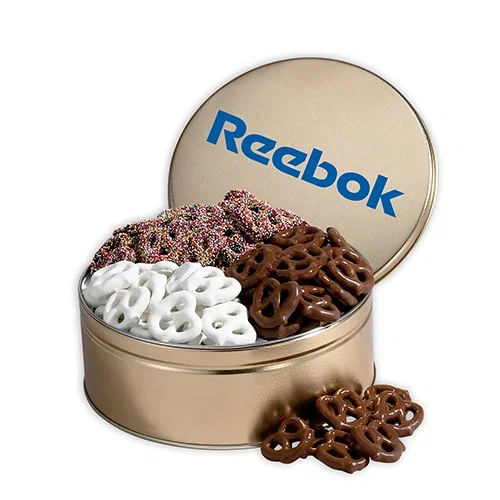 Gourmet Chocolate Pretzel Trio Gift Tin — view 3