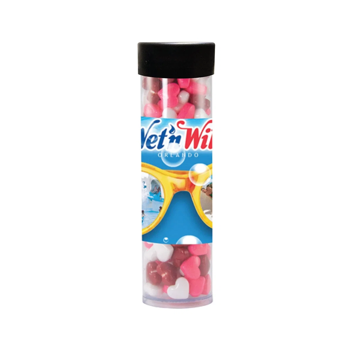 Full color label covering most of the outer surface