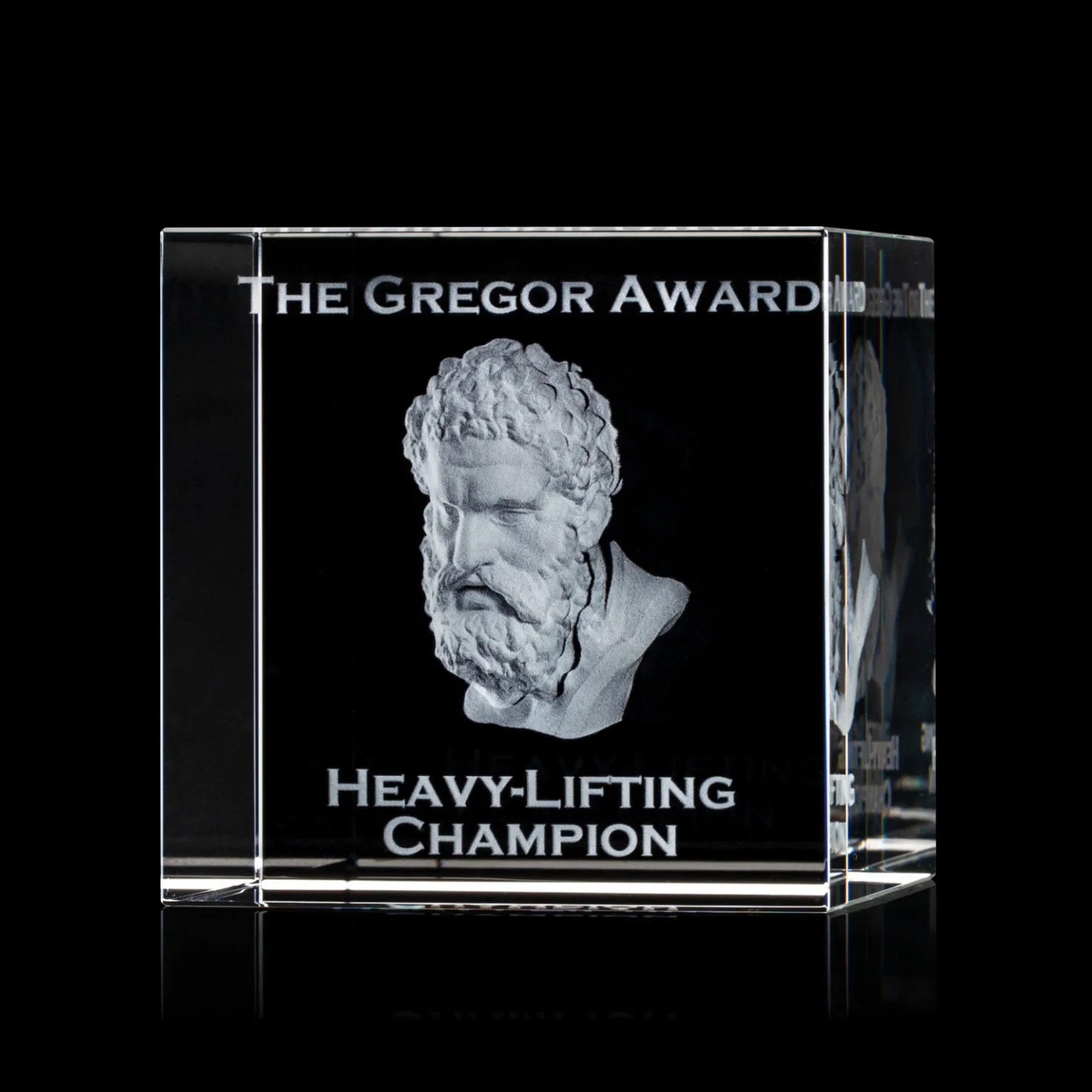 Custom Optical Crystal Cube Award, Solid Throughout with No Seam, desk awards for dealer and partner awards
