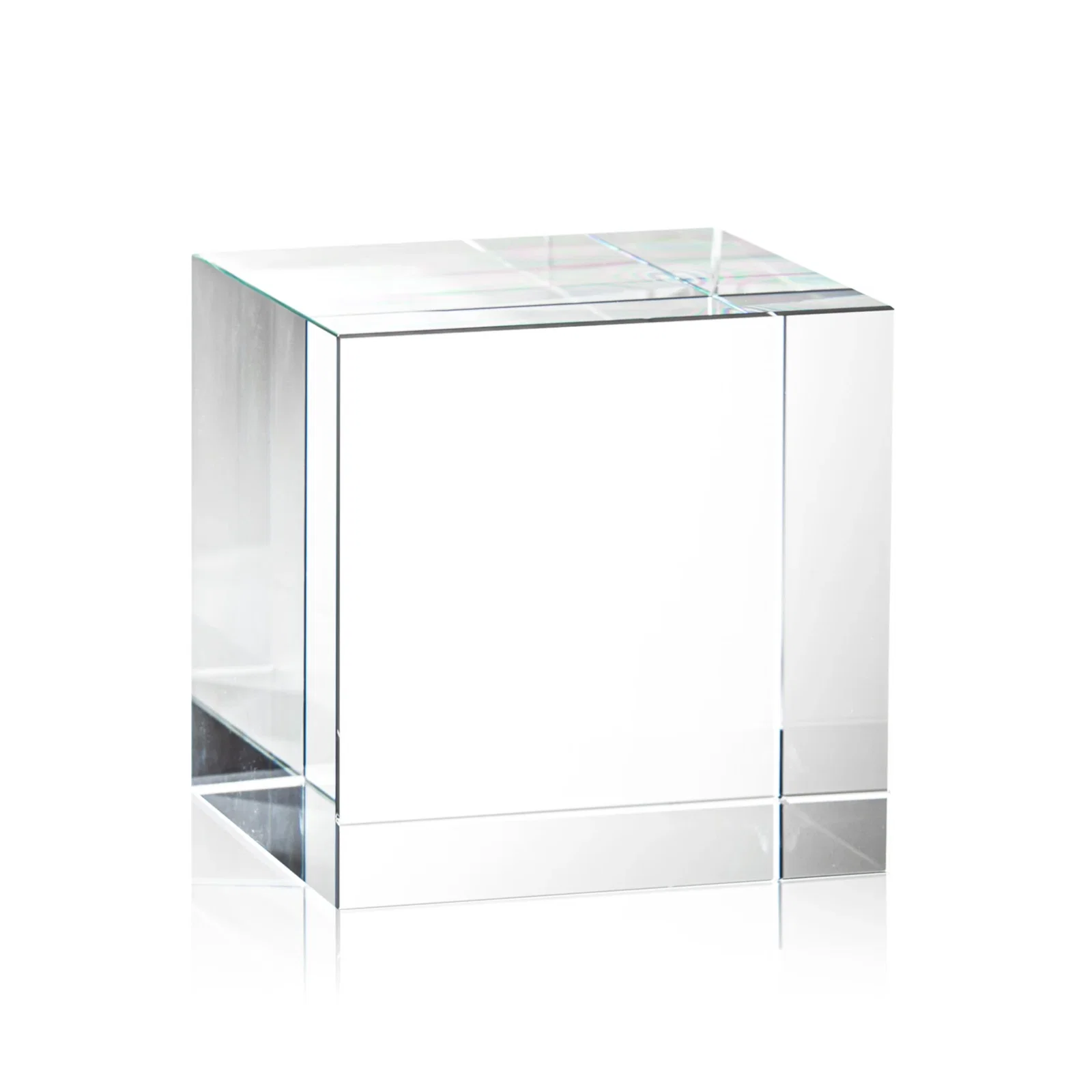 Personalized Optical Crystal Cube Award, Solid Throughout with No Seam, desk awards for volunteer appreciation