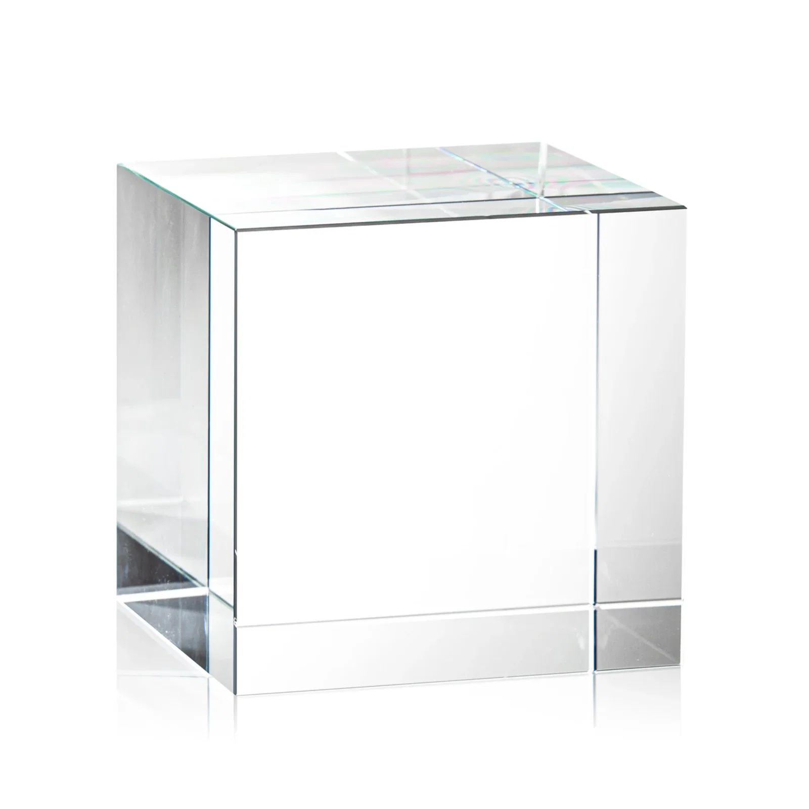 Personalized Optical Crystal Cube Award, Solid Throughout with No Seam, desk awards for company anniversary events