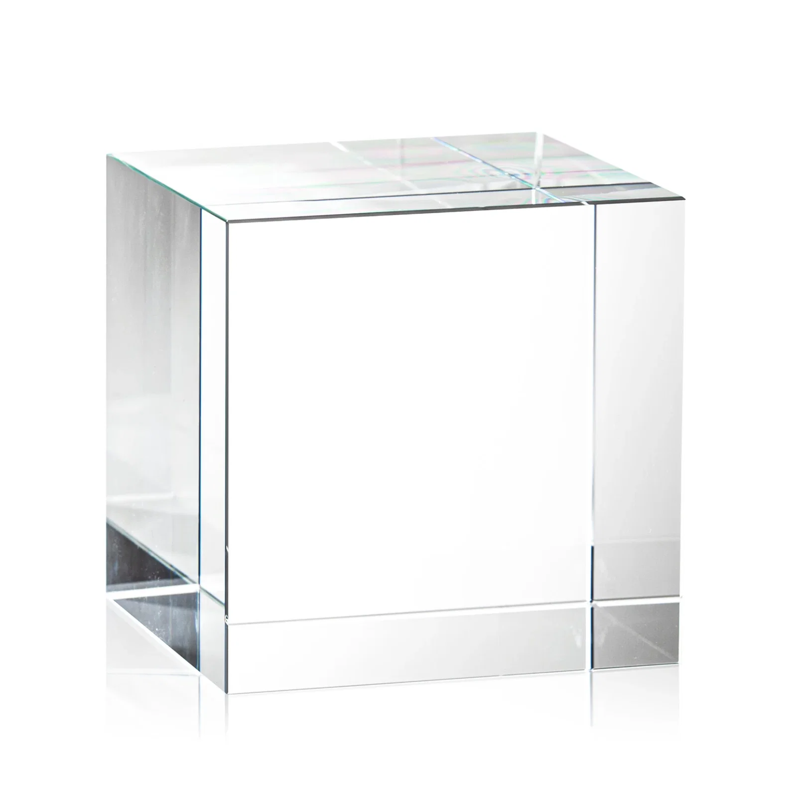Promotional Optical Crystal Cube Award, Solid Throughout with No Seam, desk awards for employee recognition