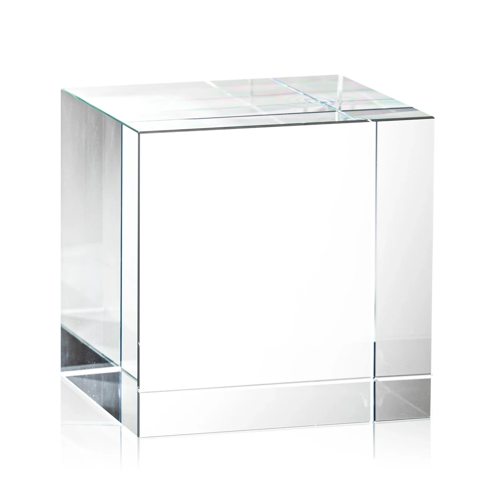 Promotional Optical Crystal Cube Award, Solid Throughout with No Seam, desk awards for corporate award ceremonies