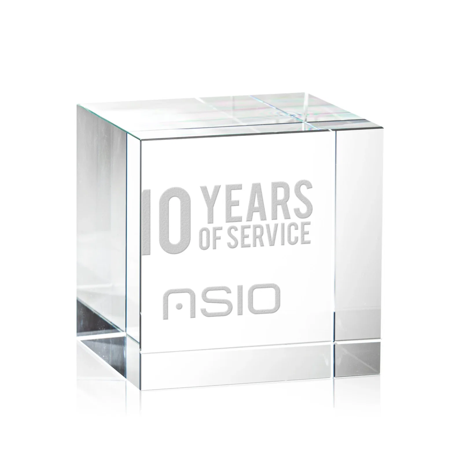 Custom Optical Crystal Cube Award, Solid Throughout with No Seam, desk awards for service anniversary gifts