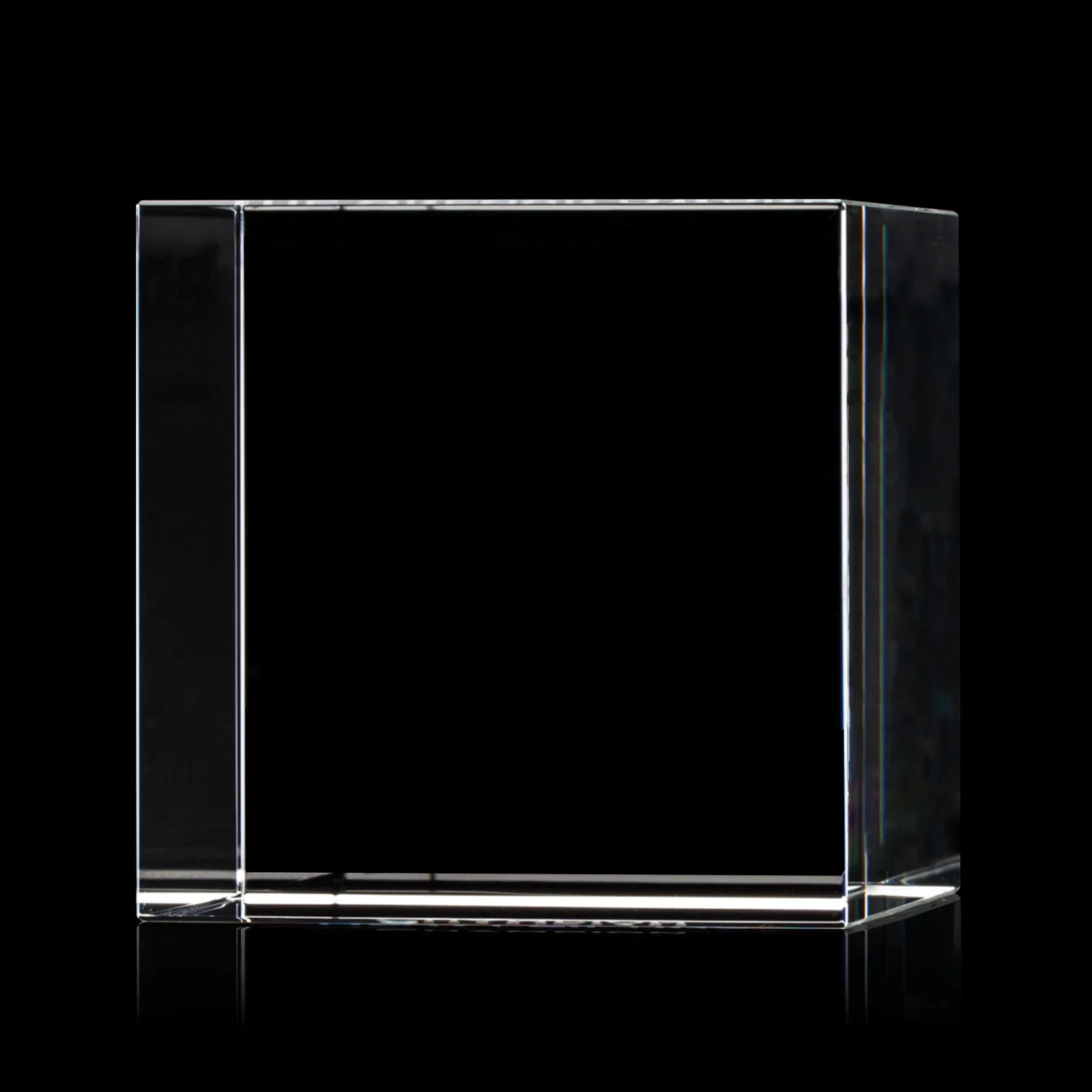 Promotional Optical Crystal Cube Award, Solid Throughout with No Seam, desk awards for donor appreciation
