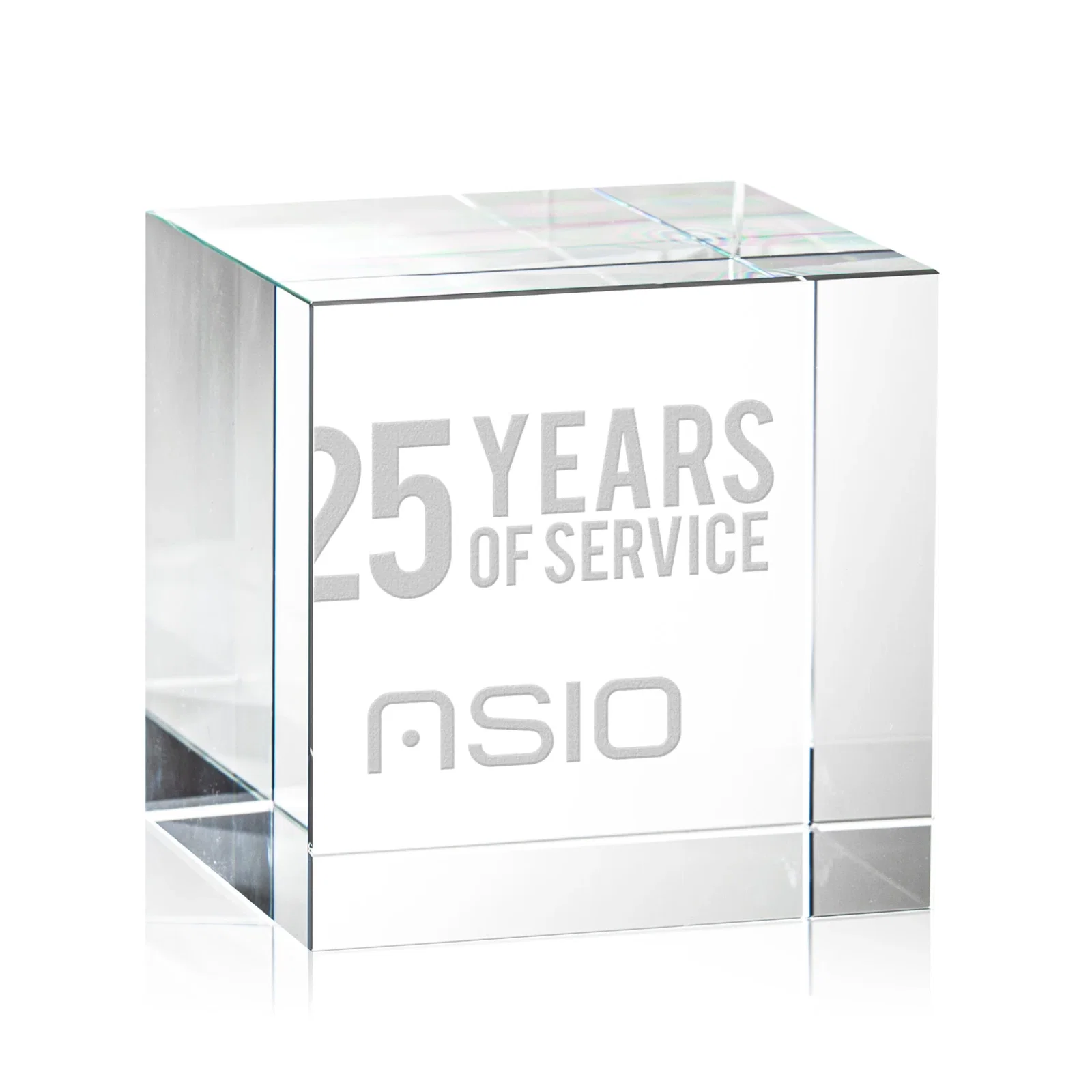 Custom Optical Crystal Cube Award, Solid Throughout with No Seam, desk awards for team milestone celebrations