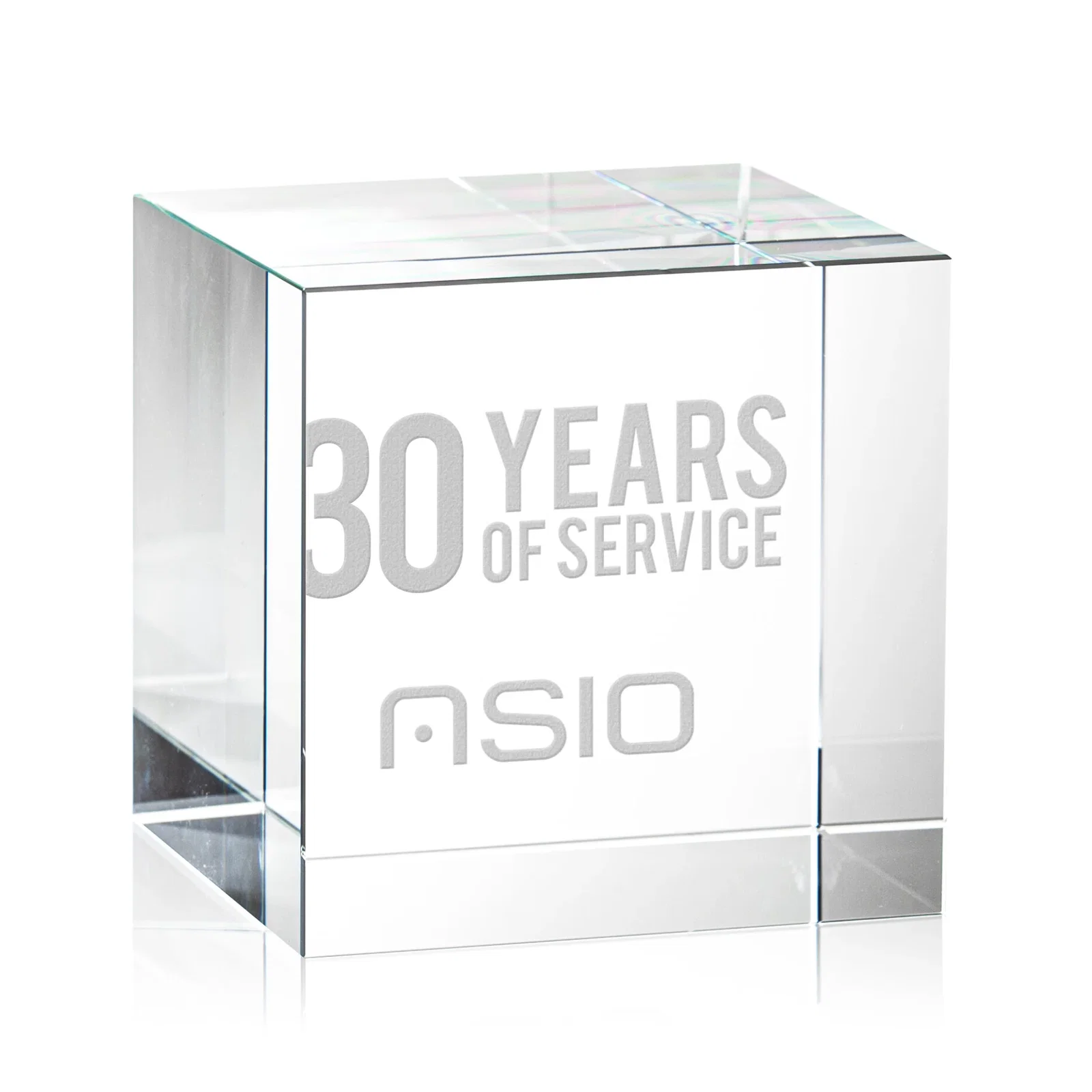 Custom Optical Crystal Cube Award, Solid Throughout with No Seam, desk awards for donor appreciation