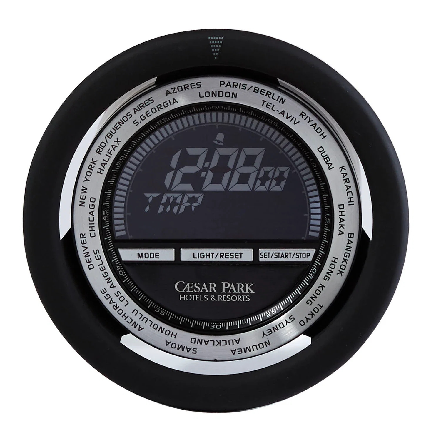 Customized Grand Prix World Time Clock — Black — view 2