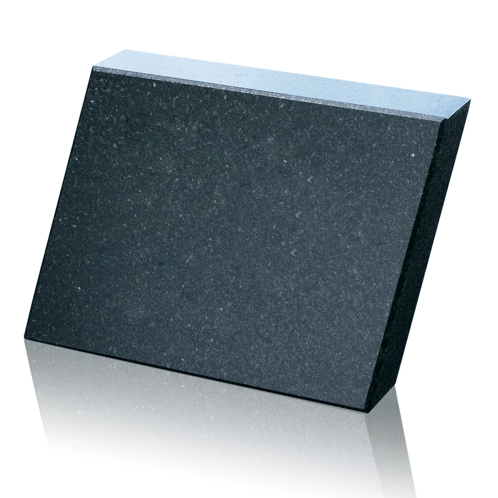 Custom Slant-Top Trapezoid Black Granite Paperweight, 4.75" x 3" x 1", client appreciation gift for corporate award ceremonies