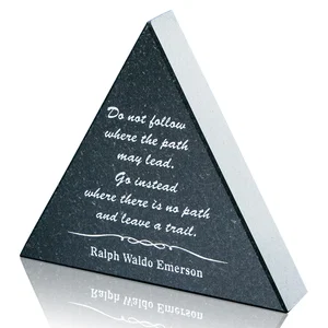 Triangle Black Granite Paperweight, 4" x 1"