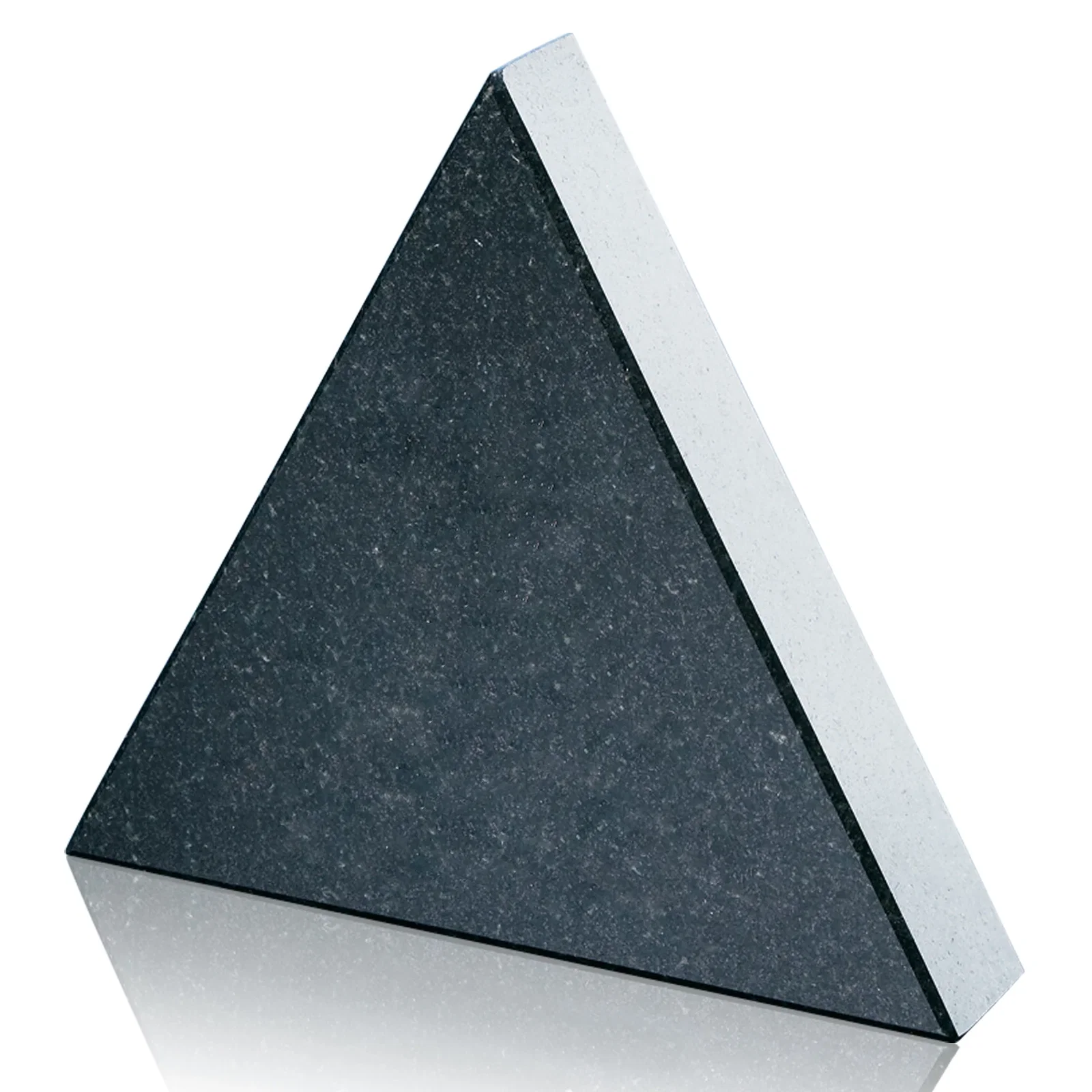 Custom Triangle Black Granite Paperweight, 4" x 1", client appreciation gift for corporate award ceremonies