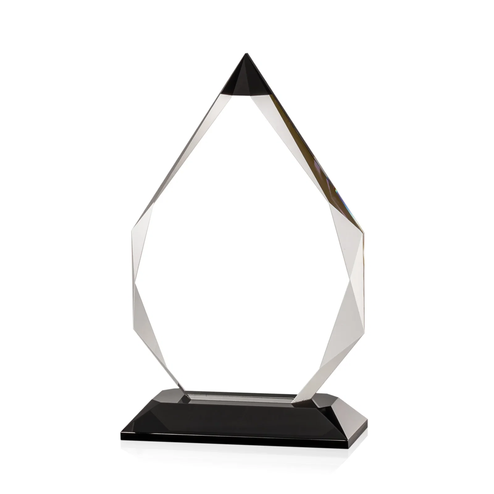 Personalized Optical Crystal Award with Gem-Cut Sapphire Tip and Matching Base, awards for graduation ceremonies
