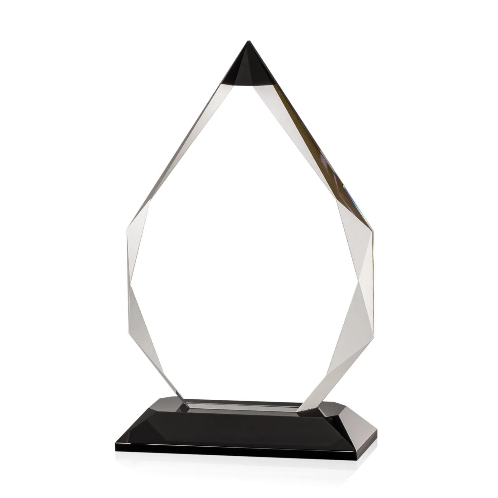 Personalized Optical Crystal Award with Gem-Cut Sapphire Tip and Matching Base, awards for safety achievement programs