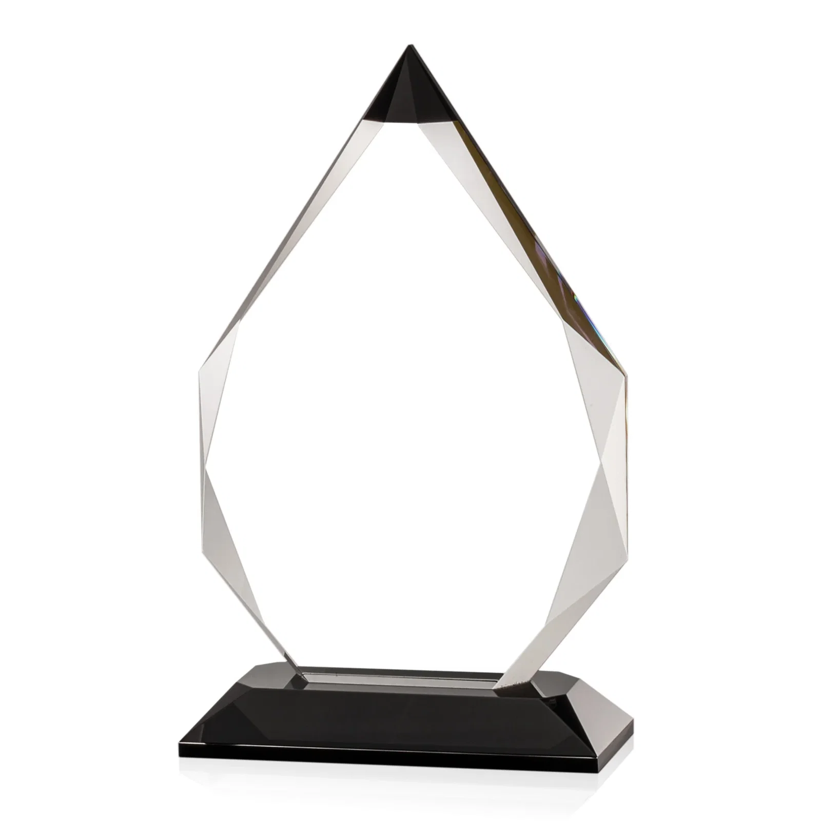 Personalized Optical Crystal Award with Gem-Cut Sapphire Tip and Matching Base, awards for volunteer appreciation