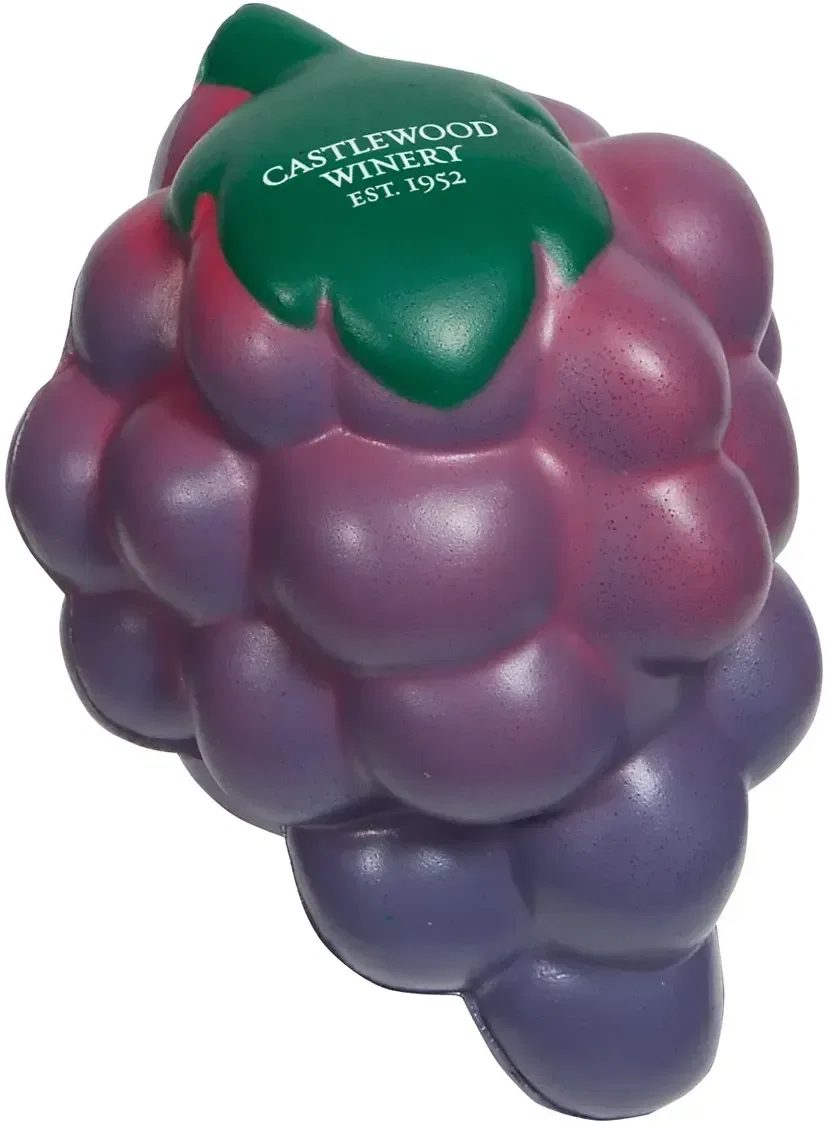 Custom Grapes Stress Reliever, promotional grape-cluster foam squeeze toy for branded winery giveaways