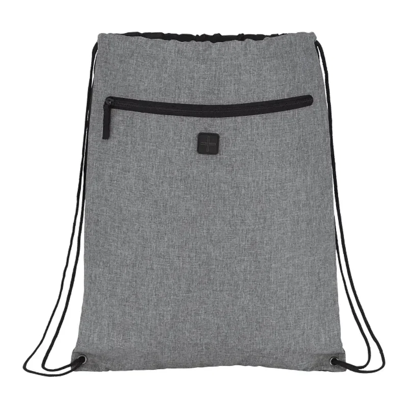 Custom Graphite Drawstring Sportspack with Earbud Port — view 3