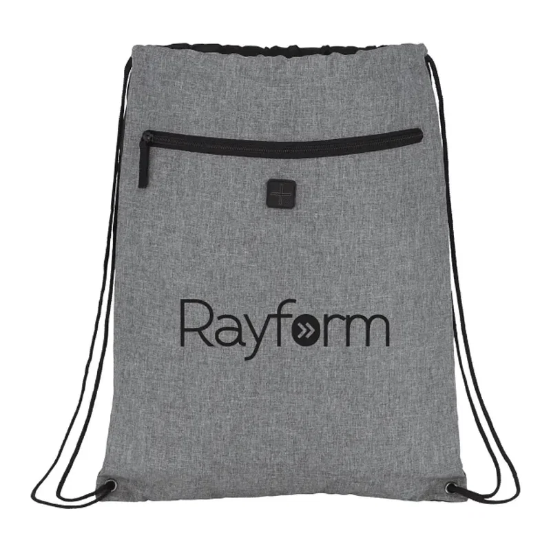 Custom Graphite Drawstring Sportspack with Earbud Port — view 4