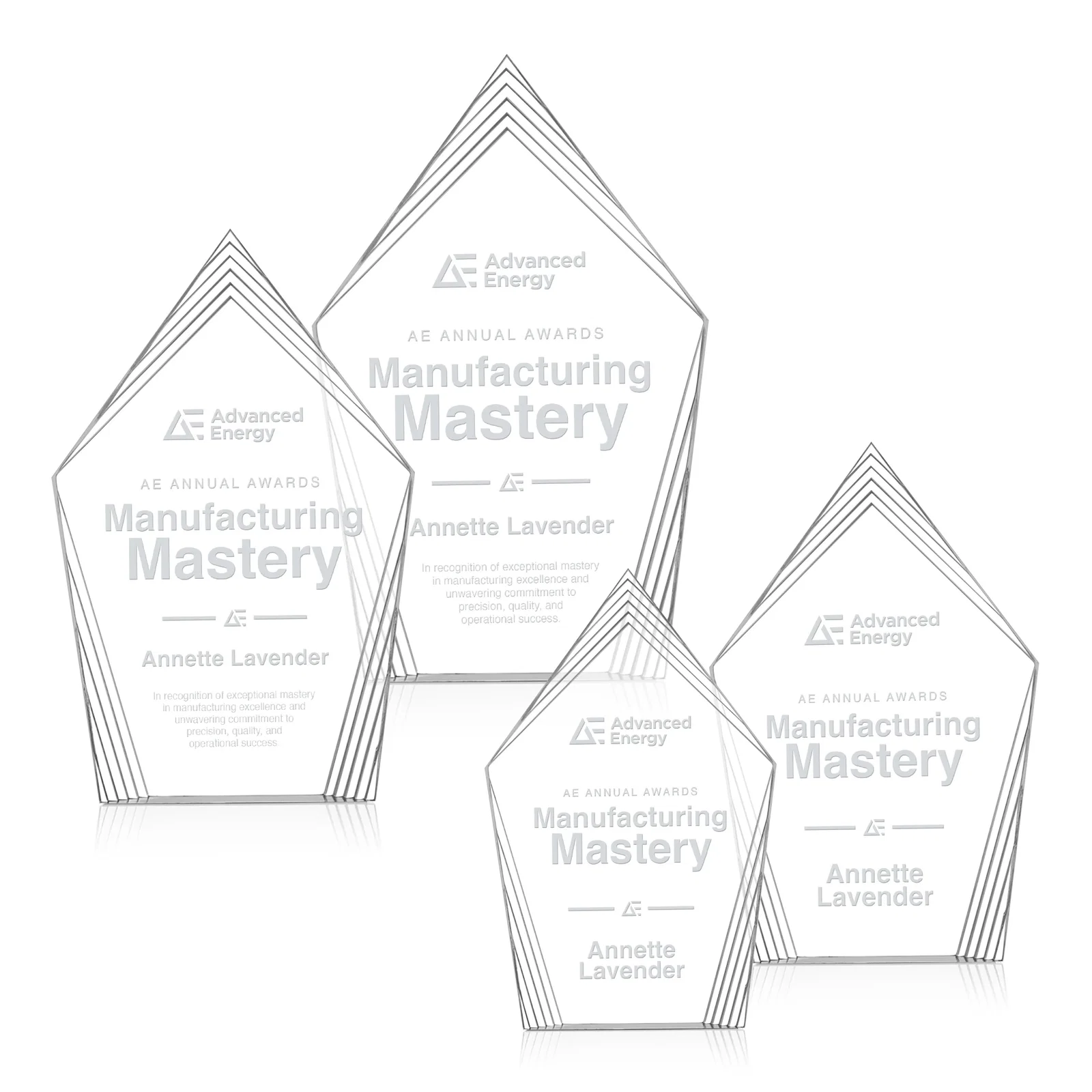 Custom Acrylic Award With Layered Geometric Contour Frame for employee recognition