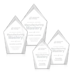 Acrylic Award With Layered Geometric Contour Frame