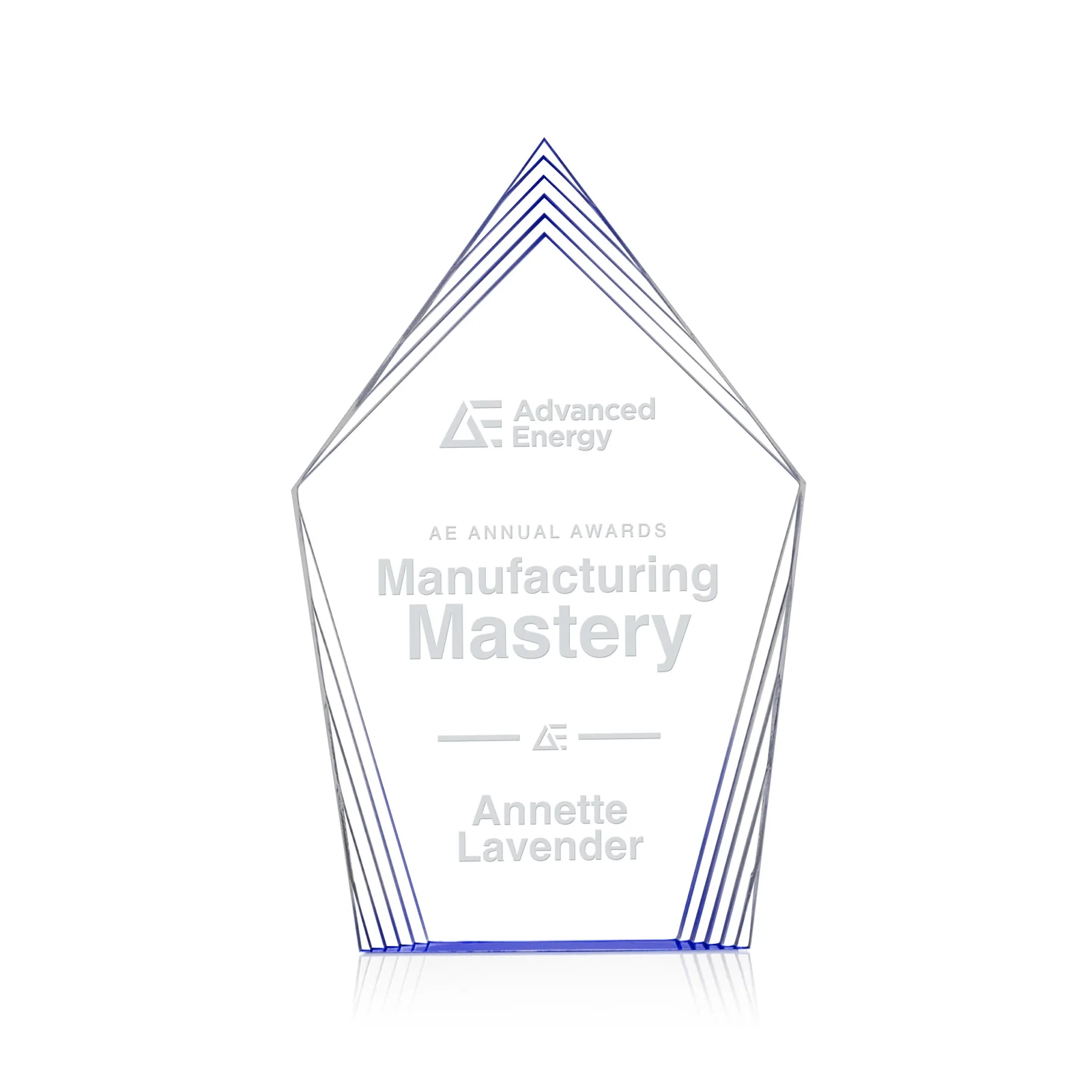 Custom Acrylic Award With Layered Geometric Contour Frame for company anniversary events