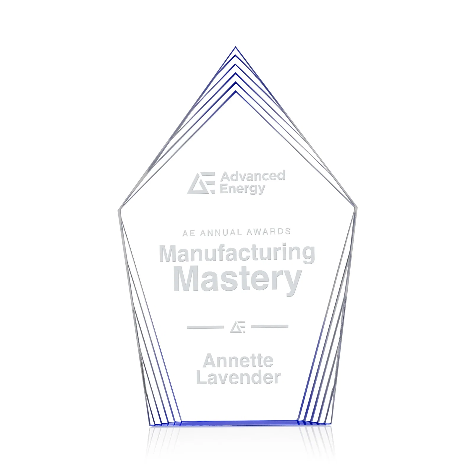 Personalized Acrylic Award With Layered Geometric Contour Frame for employee recognition