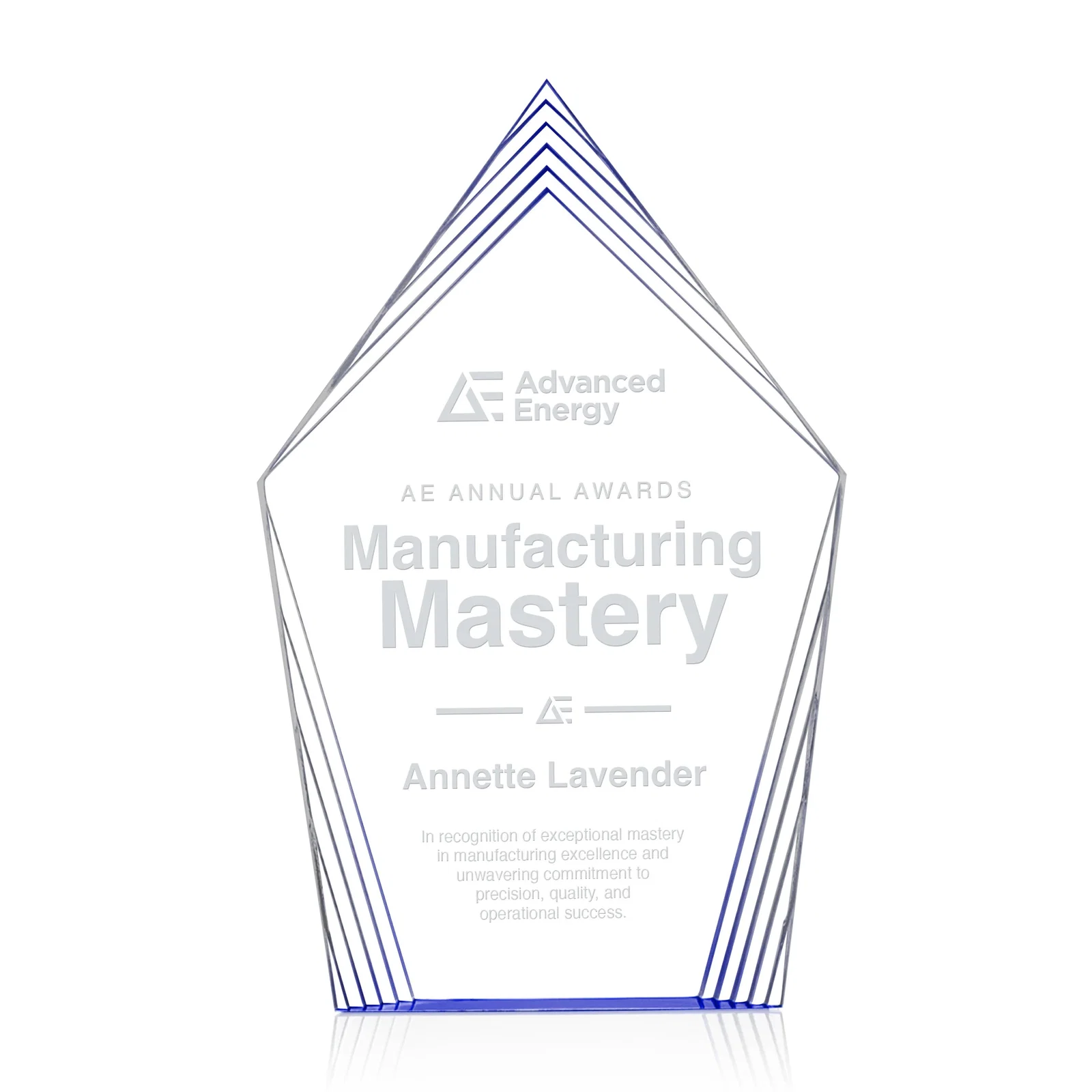 Personalized Acrylic Award With Layered Geometric Contour Frame for corporate award ceremonies