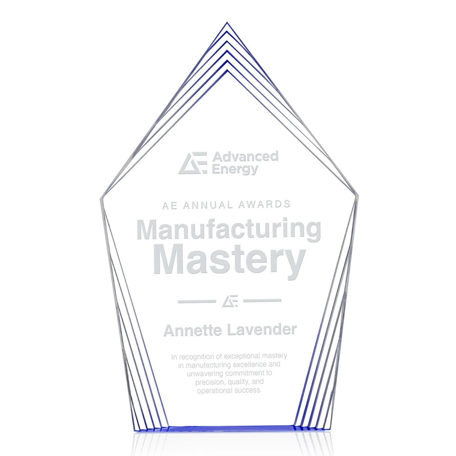 Personalized Acrylic Award With Layered Geometric Contour Frame for service anniversary gifts