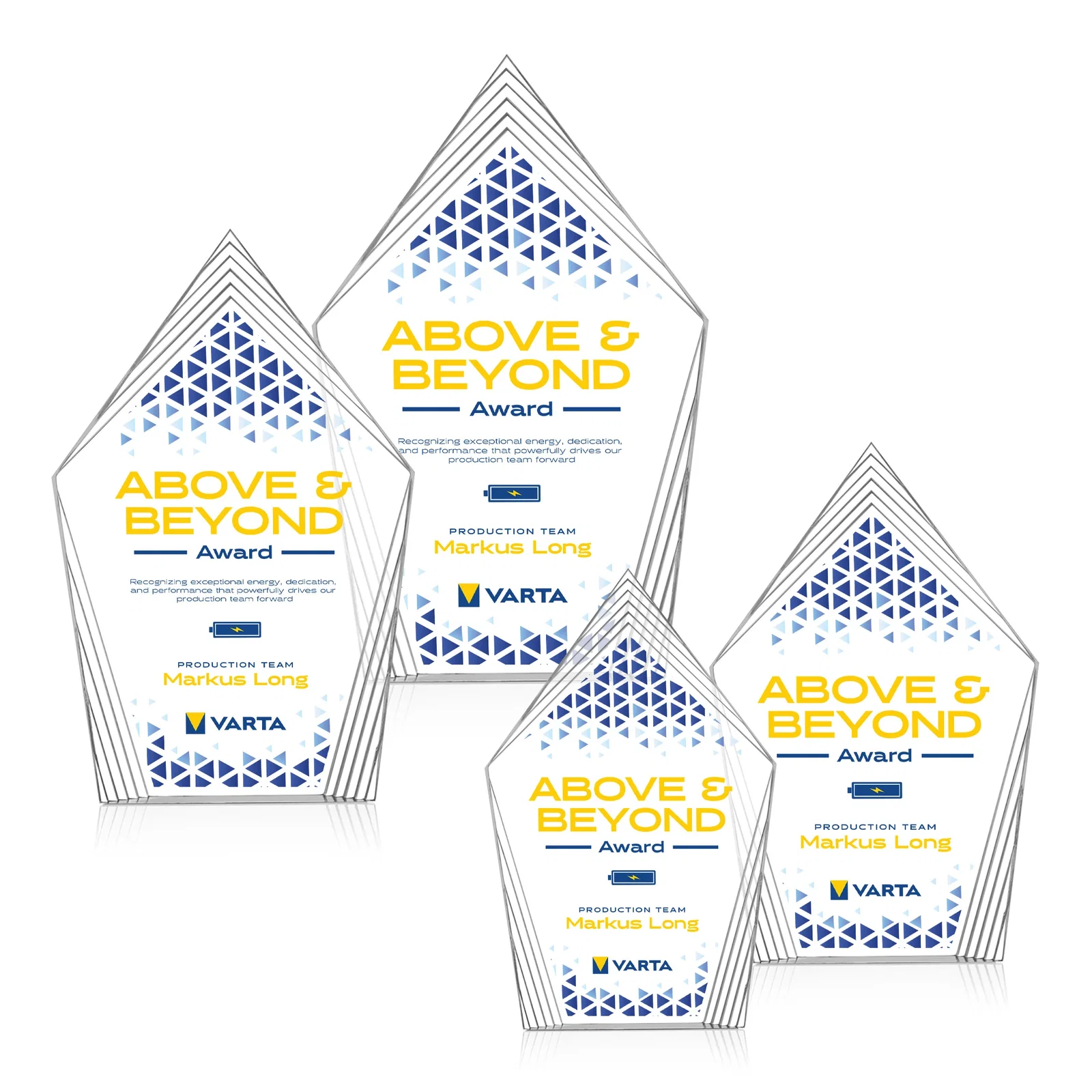 Personalized Acrylic Award With Layered Geometric Contour Frame for sales achievement awards