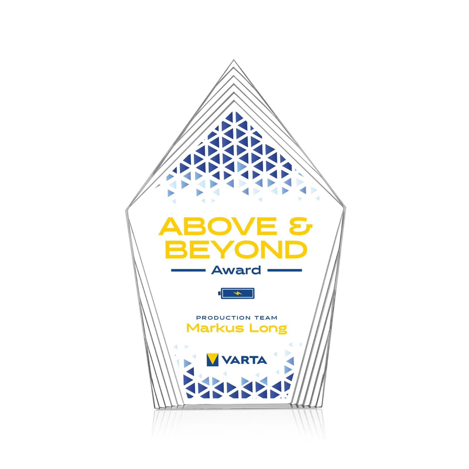 Personalized Acrylic Award With Layered Geometric Contour Frame for retirement presentations